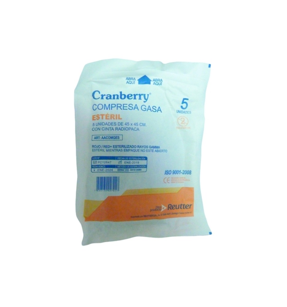 CRANBERRY COMPRESA GASA X5 CRANBERRY COMPRESA GASA X5
