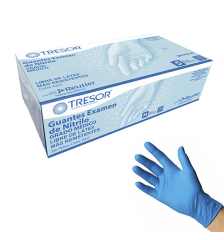 GUANTES DE VINILO AZUL  AMBIDIESTRO TM X 100