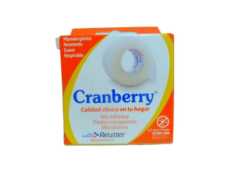 CRANBERRY TELA ADHESIVA PLASTICA 2.5CM X 9M