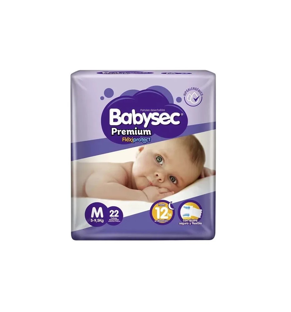 BABYSEC PAÑAL BEBE PREMIUM M X22