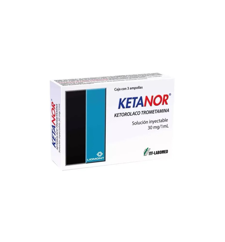 KETANOR INYECTABLE 30 MG / 1 ML X 3 AMPOLLAS