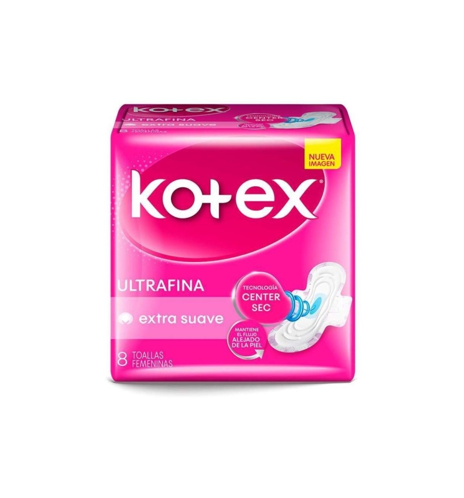 KOTEX ULTRAFINA EXTRA SUAVE C/ALAS X8