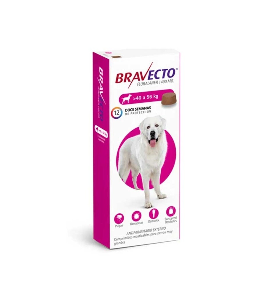 BRAVECTO PERRO 40-56 KILOS 1 COMPRIMIDO BRAVECTO PERRO 40-56 KILOS 1 COMPRIMIDO