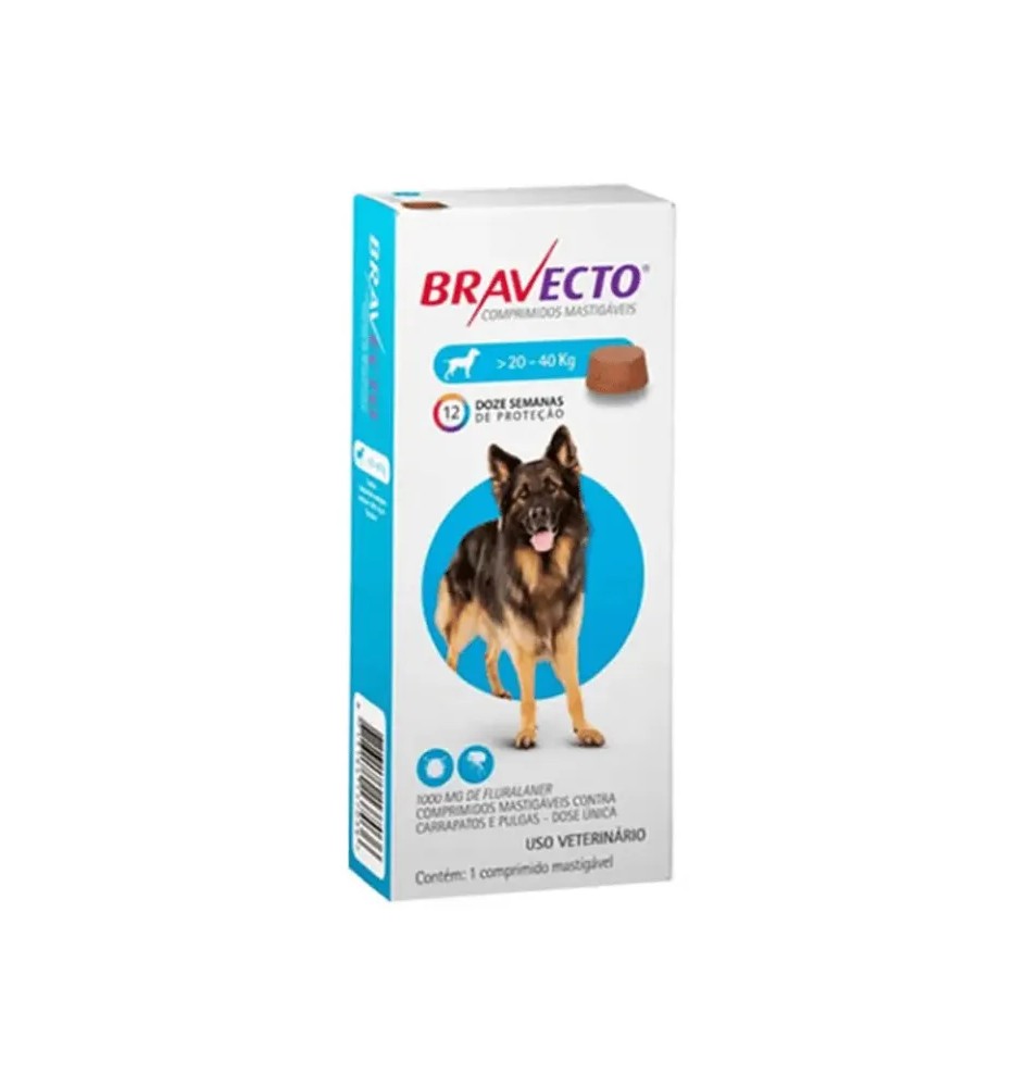 BRAVECTO PALAT PERRO 20-40 KG X 1 COMPRIMIDO BRAVECTO PALAT PERRO 20-40 KG X 1 COMPRIMIDO