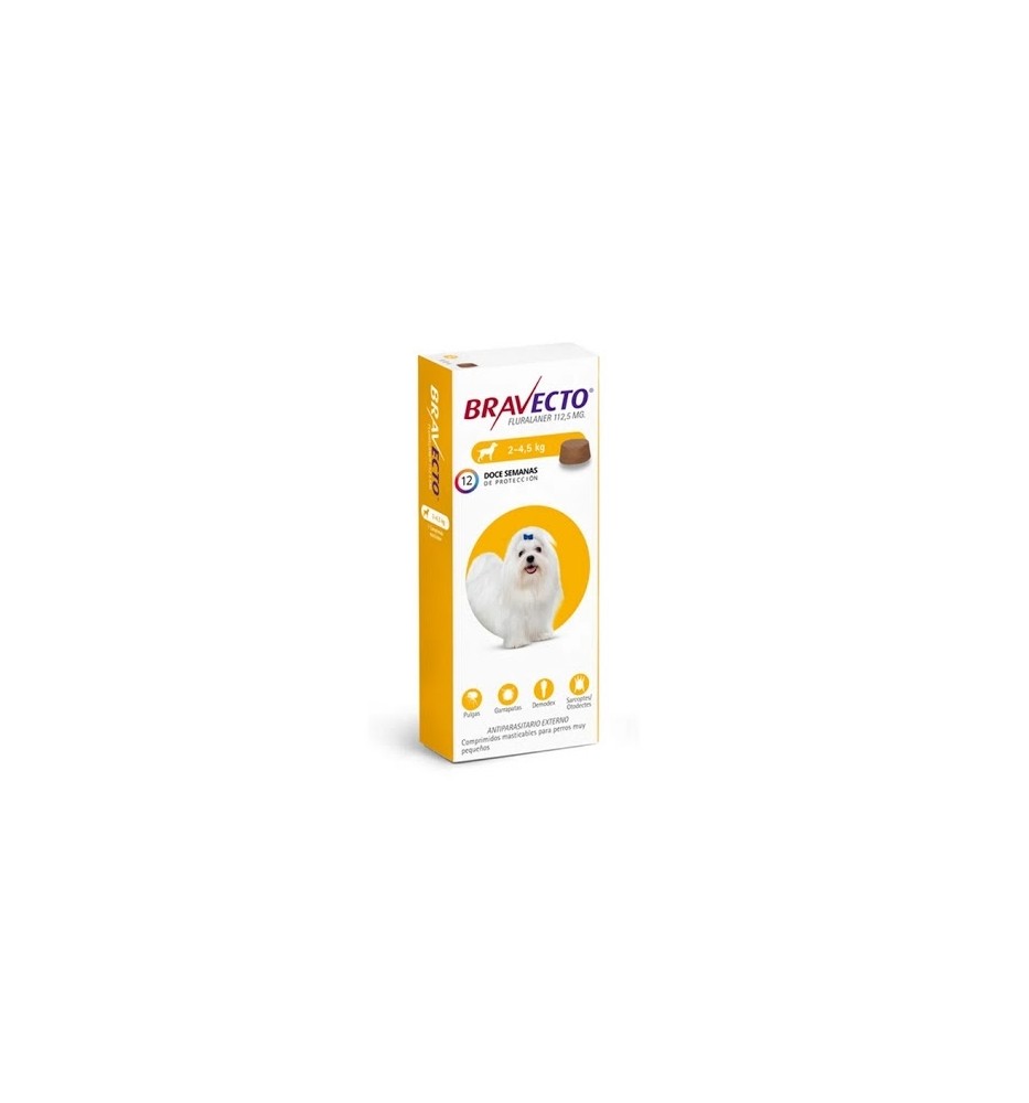 BRAVECTO PALAT PERRO 2- 4.5 KG X 1 COMPRIMIDO BRAVECTO PALAT PERRO 2- 4.5 KG X 1 COMPRIMIDO