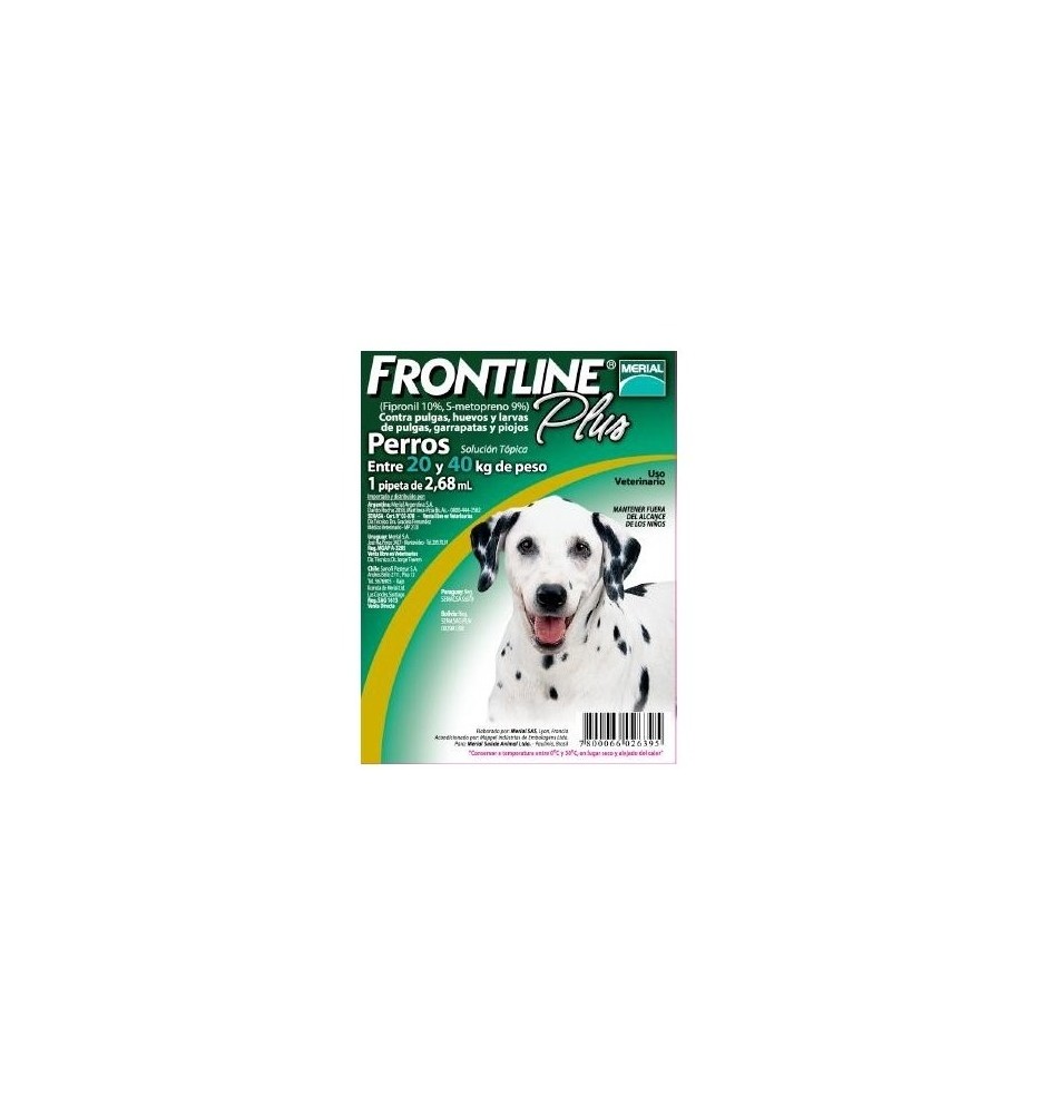FRONTLINE PLUS PERRO PIPETA 20 40 KG X2