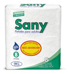 SANY PAÑAL ADULTO GEL TALLA G X 8