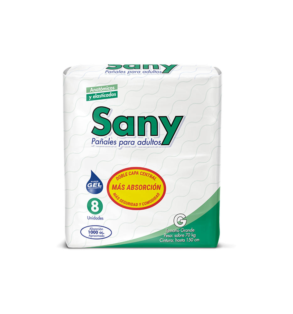 SANY PAÑAL ADULTO GEL TALLA G X 8