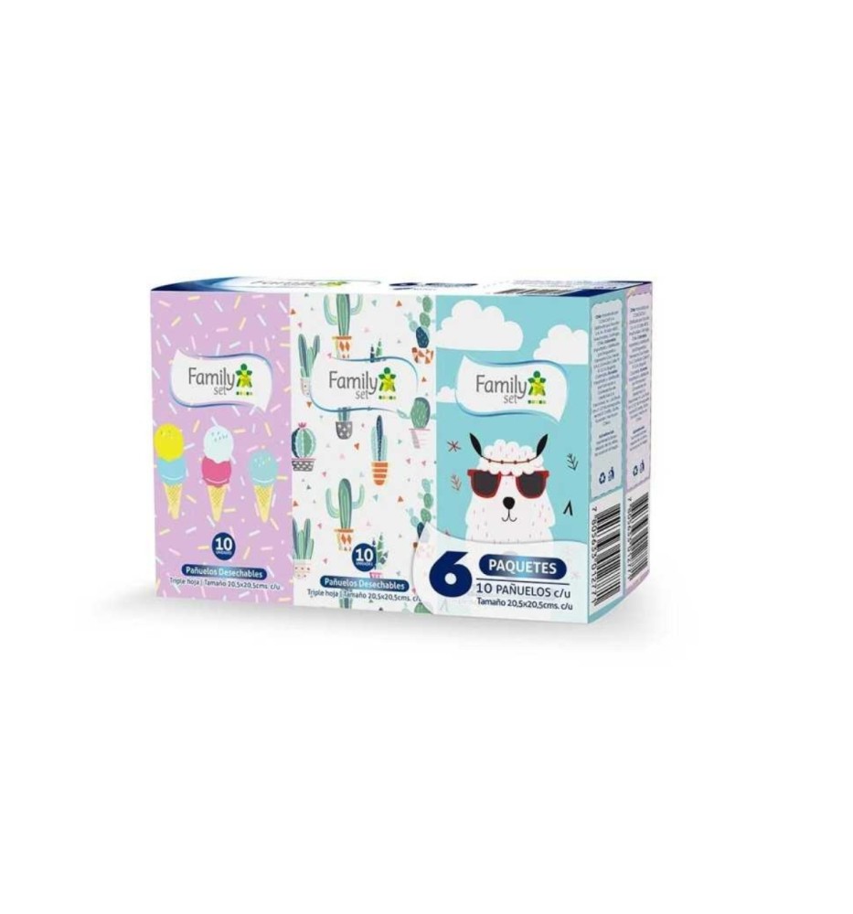 FAMILY SET PAÑUELOS DESECHABLES X6 FAMILY SET PAÑUELOS DESECHABLES X6