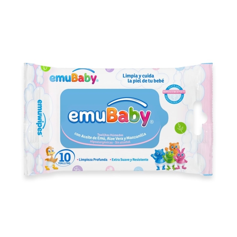 EMUBABY TOALLITAS HUMEDAS X10