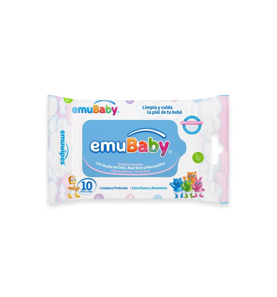 EMUBABY TOALLAS HUMEDAS X10