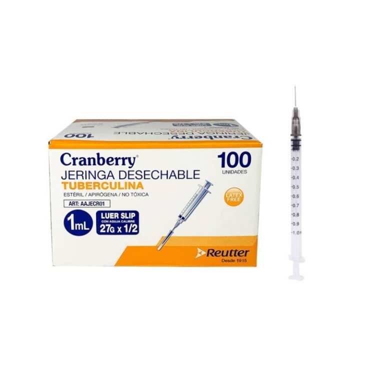 JERINGA 1ML TUBERC. C/AGUJA 27GX1/2