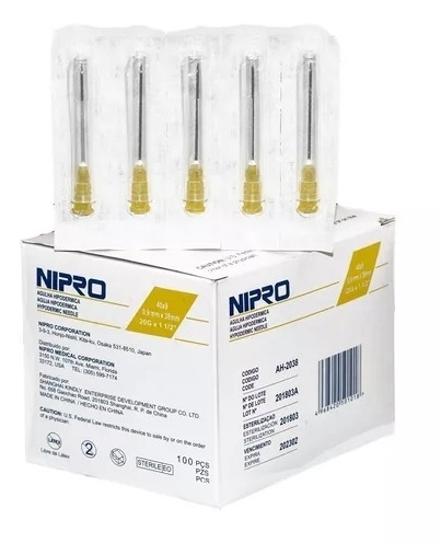 AGUJA HIPOD. N20G X 1 1/2 X 1U