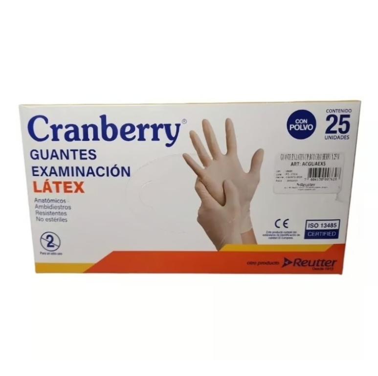 GUANTES  EX. CRANBERRY LATEX TS X 25