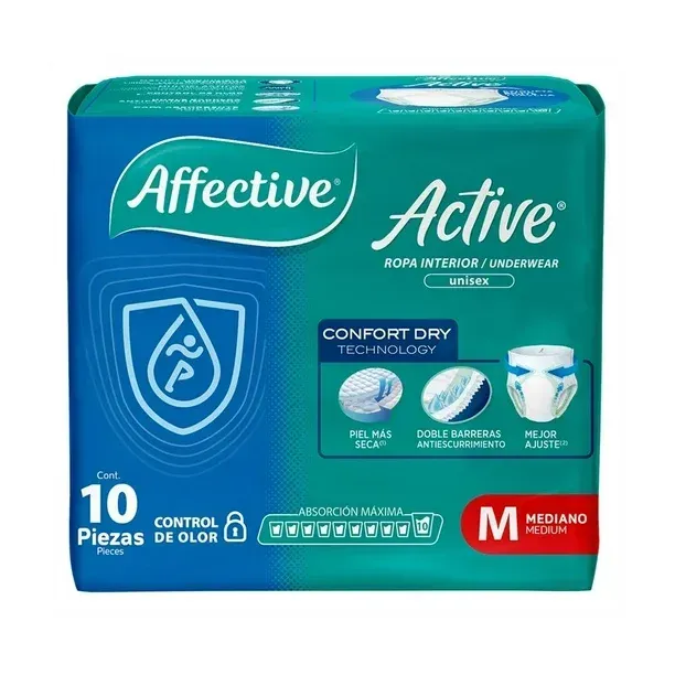 AFFECTIVE ACTIVE ROPA INTERIOR TALLA M X 10 U.