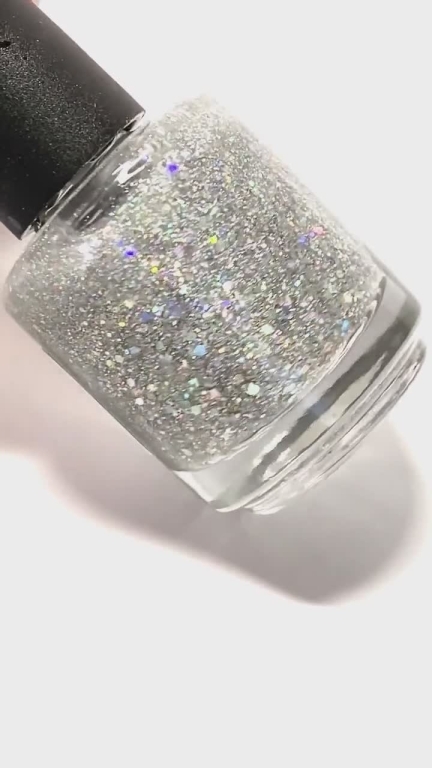 ESMALTE PARA UÑAS 100 BEAUTY BRILLO ESCARCHADO PLATEADO 