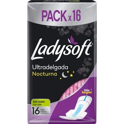 LADYSOFT TOA HIG NOCT ULTRADELGADA TELA SUAVE C/ALAS X16