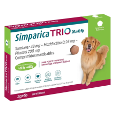 SIMPARICA TRIO PERRO 20-40 KILOS X 3 COMPRIMIDOS