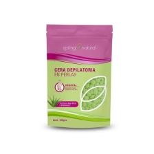 SPRING NATURAL CERA DEPILATORIA EN PERLAS VEGETAL VIT E + ALOE VERA X 100 G