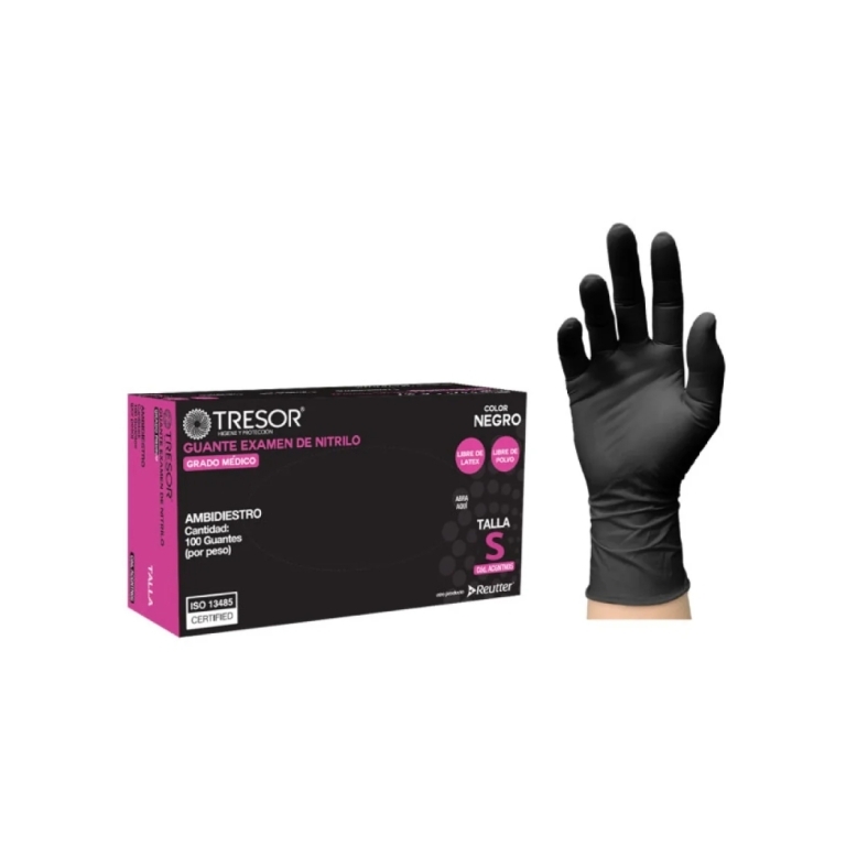 GUANTES DE NITRILO AMBIDIESTRO TALLA L SIN POLVO X 100