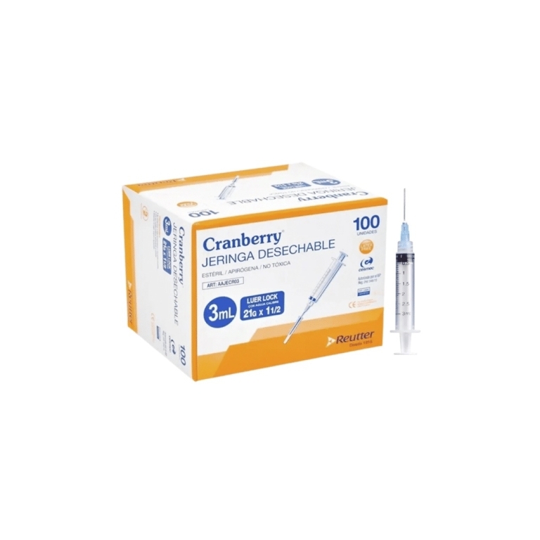 JERINGA CRANBERRY DESECHABLE 3ML X 100 UNIDADES