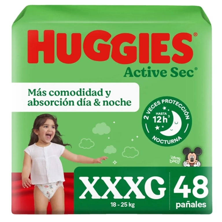HUGGIES PAÑAL ACTIVE SEC XXXG X 10 UNIDADES