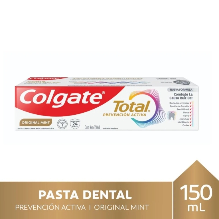 PASTA DELTAL COLGATE TOTAL 12 CARBON ACTIVADO X 150 GRAMOS