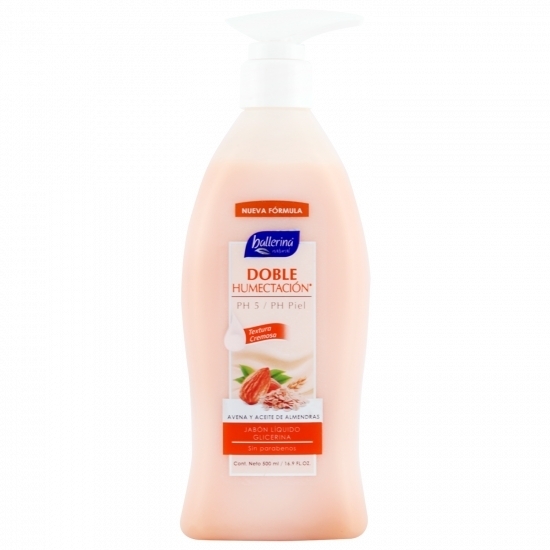 BALLERINA JABON DOBLE HUMECT AVENA Y ALMEND X 500 ML