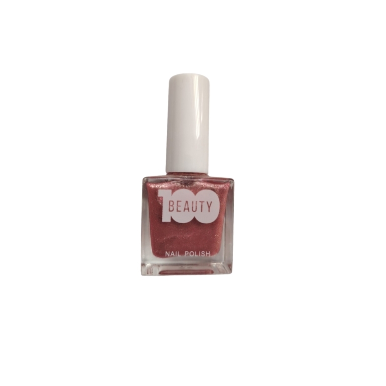 ESMALTE PARA UÑAS 100 BEAUTY ROJO CROMADO ESCARCHADO