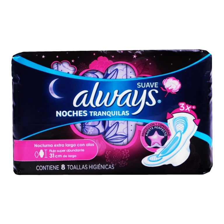 ALWAYS TOALLA NOCHE LARGA X8