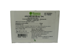 Gentamicina 80Mg/2Ml X 5 Ampollas | gentamicina 5ampollas