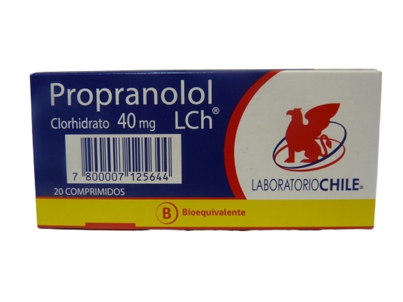 PROPRANOLOL 40 MG X20 COMPRIMIDOS