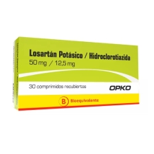 LOSARTAN/HIDROCLOTIAZIDA 50/12.5 MG X30 COMPRIMIDOS