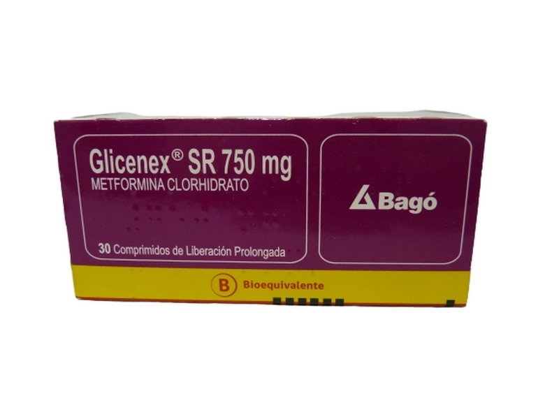 GLICENEX SR 750 MG X 30 COMPRIMIDOS  LIBERACION PROLONGADA
