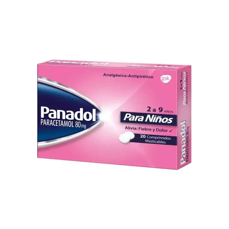 PANADOL PEDIATRICO 80 MG X 20 COMPRIMIDOS
