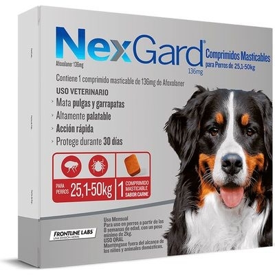 Nexgard Tab Mast 25-50 Kg 136 Mg X 1 Und | nexgard tab 136mg