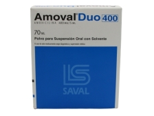AMOVAL DUO 400mg/5ml SUSPENSION ORAL X70ML