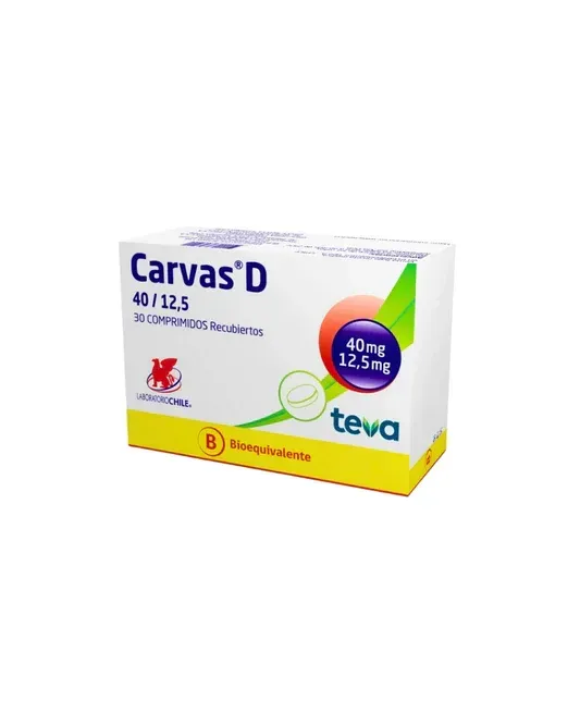 CARVAS D  40/12,5 MG X 30 COM