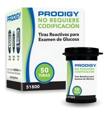 TIRAS REACTIVAS EXAMEN GLUCOSA PRODIGY X 50 UNIDADES