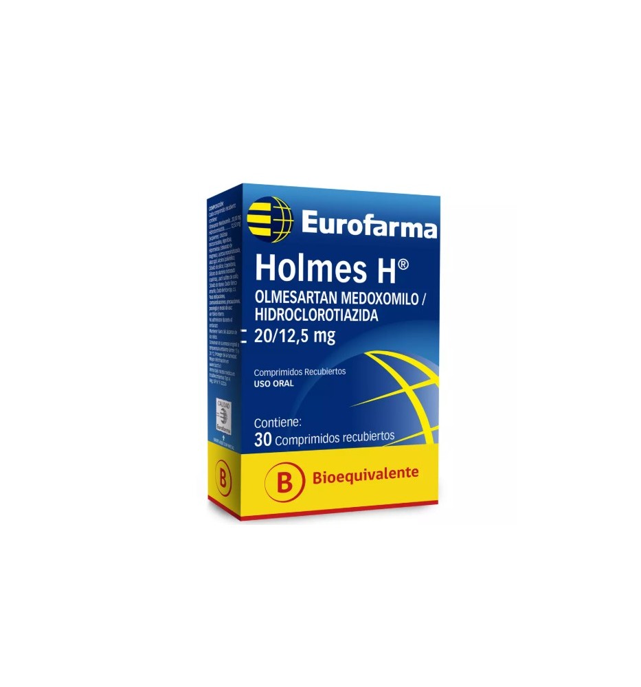 HOLMES H (OLMESARTAN 20MG/ HIDROCLORO. 12.5MG) X 30 COM REC