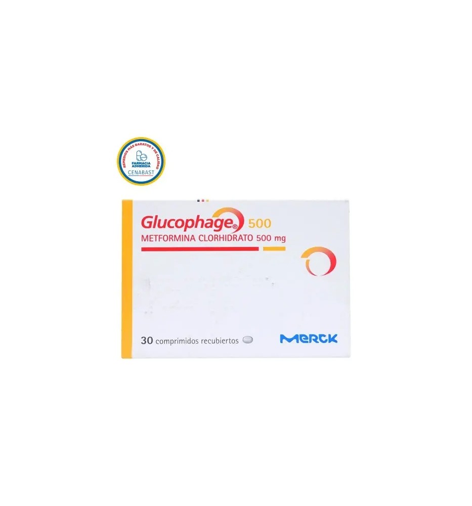 CENABAST GLUCOPHAGE 500 MG X 30 COMPRIMIDOS RECUBIERTOS