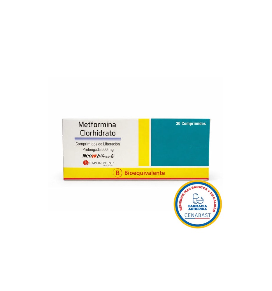 CENABAST METFORMINA 500 MG X 30 COMPRIMIDOS LIBERACION PROLONGADA