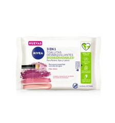 NIVEA TOALLAS DESMAQUIANTES 3 EN 1 PARA PIEL SECA/SENS X 25 PIEZAS