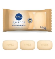 NIVEA JABON GLICERINA ACEITES ESENCIALES 3UN X 90 GRAMOS