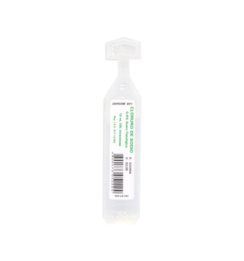 CLORURO DE SODIO 0.9% X10ml 100 AMPOLLAS