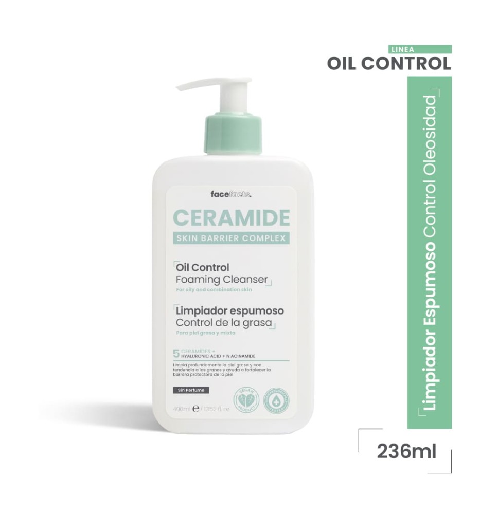 CERAMIDE GEL LIMPIADOR ESPUMOSO OIL CONTROL X 400ML