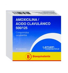 AMOXICILINA/ ACIDO CLAVULANICO 500/125 X 20 Comprimidos