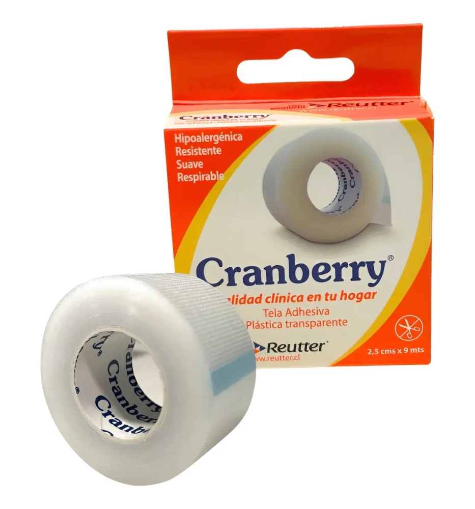 CRANBERRY TELA ADHESIVA PLASTICA 2.5CM X 9M
