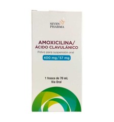 AMOXICILINA / ACIDO CLAVULANICO 400/57 mg POLVO SUSPENSION X 60 ML
